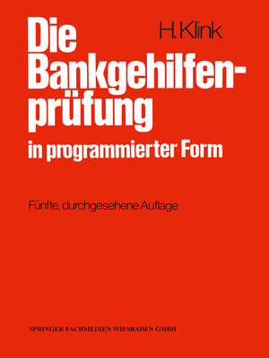 cover image of Die Bankgehilfenprüfung in programmierter Form